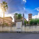 Piazza dei Cavalieri di Malta (Square of Knights of Malta) on the Aventine Hill in Rome. Italy