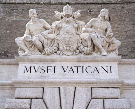 Vatican Museums sign shutterstock 194465234 445x361 - Top facts to know about the Vatican City State